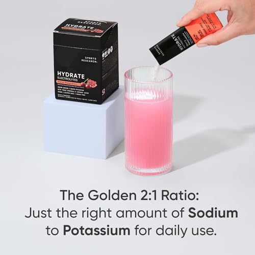 Sports Research Hydrate Electrolytes Powder Packets - Sugar-Free & Naturally Flavored