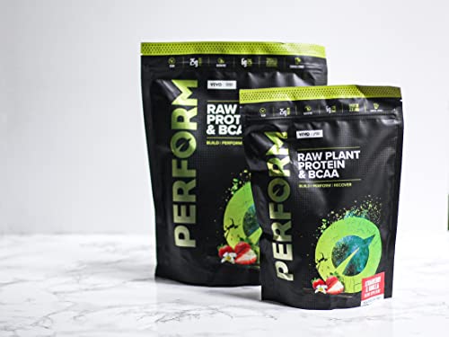 Vivo Life Perform Strawberry & Vanilla Flavour Vegan Protein Powder - BCAA Pea & Hemp Blend