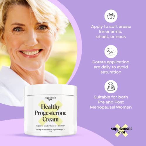 Supplement Spot Healthy Progesterone Cream for Women – Micronized Bioidentical Progesterone Cream