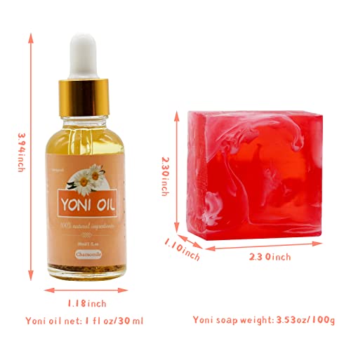 Yoni Soap Bar Yoni Oil Set Of 3, Vaginal Wash Eliminates Odor Ph Balance for Women, Feminine Wash