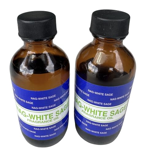 Premium Fragrance Oil 2 Bottles Nag-Musk or Nag-White Sage, 2 Ounces Each in a Glass Bottle