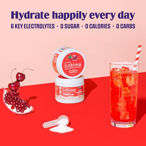 New Ultima Hydrating Electrolyte Powder, Cherry Pomegranate, 30 Servings 3.6 oz