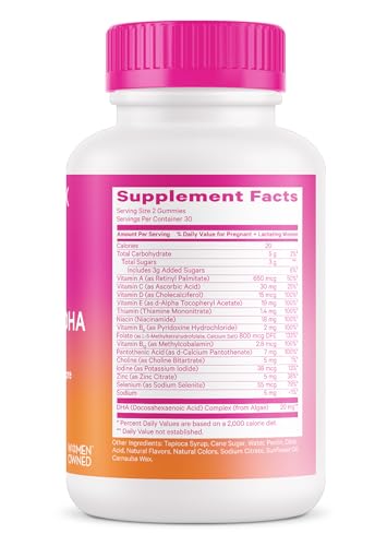 Pink Stork Premium Prenatal Gummy Vitamins with DHA, Folate, and Vitamin D - Multivitamin