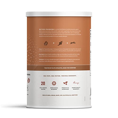 Sprout Living Epic Protein, Plant Based Protein & Superfoods Powder, Chocolate Maca
