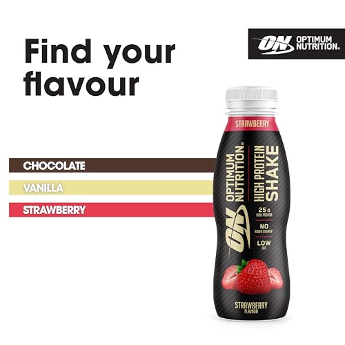 Optimum Nutrition High Protein Shake Bottles, Ready To Drink Healthy Snacks, No added