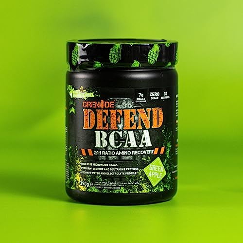 Grenade Defend BCAA Powder, Green Apple, 390 g (7 g BCAA's Per Serving - 30 Servings