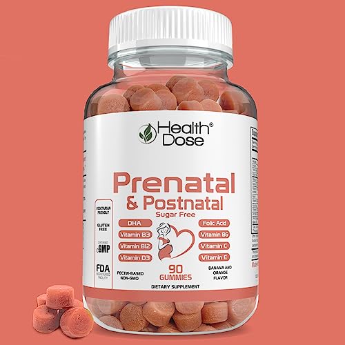 Health Dose Prenatal & Postnatal Vitamins for Pregnant and Lactating Women, DHA & Folic Acid