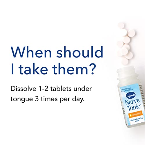 Hyland's Naturals Nerve Tonic Stress Relief Tablets, Natural Relief of Restlessness, Nervousness