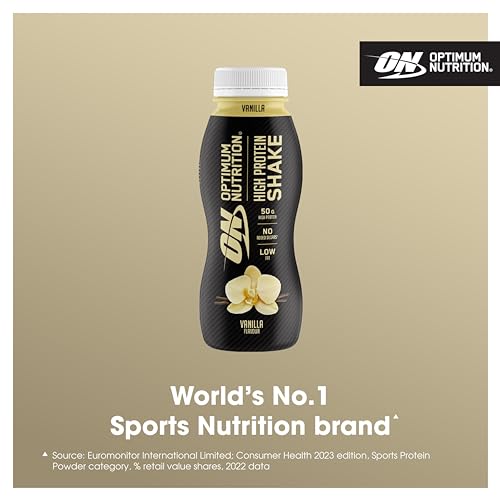 Optimum Nutrition High Protein Shake Bottles, Ready To Drink Healthy Snacks, No added
