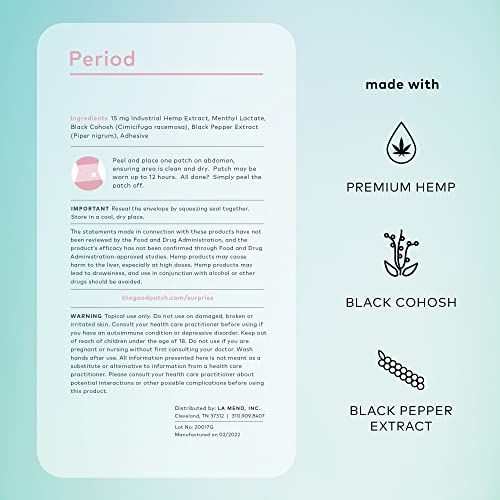 The Good Patch Menstrual and Period Support - Sustained Release Plant Powered Period Patch