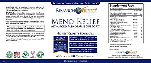 Research Verified Meno Relief Day - Hormonal Balance for Hot Flashes and Menopause Support - 1 Bottle