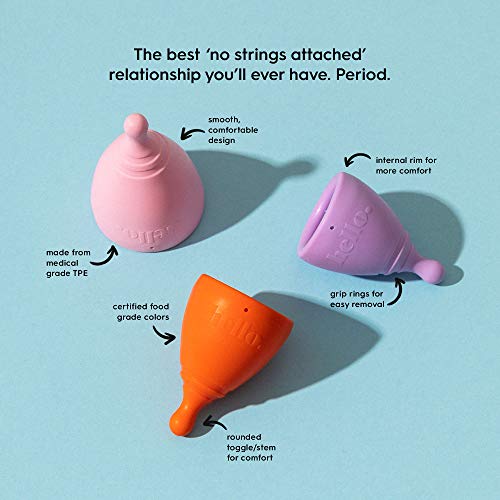 The Hello Cup Extra Small Menstrual Cup, BPA Free, Reusable, Hypoallergenic, Recyclable