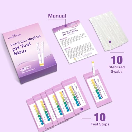 Easy@Home Vaginal pH Test -10 Strips | BV Test Kit at Home for Women | Yeast Infection Test + pH Balance