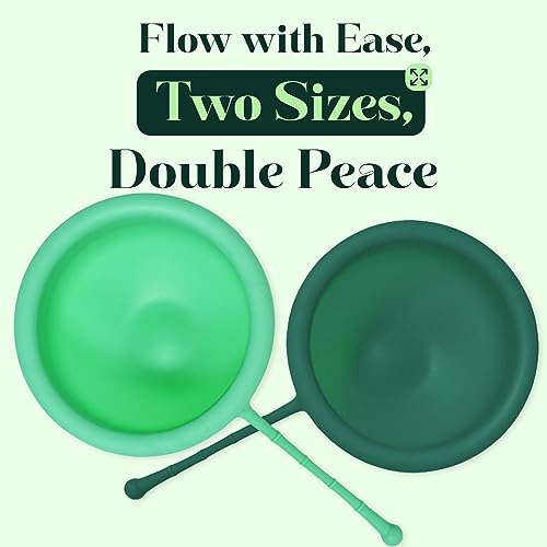 SHORDY Reusable Menstrual Disc Set of 2 (Small & Large), 100% Medical-Grade Silicone, Flexible