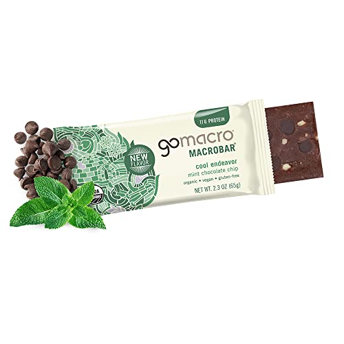 GoMacro MacroBar Organic Vegan Protein Bars - Mint Chocolate Chip, 2.3 Ounce Bars