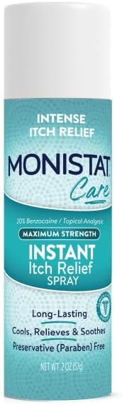 Monistat Instant Itch Relief Spray for Women, Maximum Strength Feminine Itch Care, 2 oz (Pack of 2)