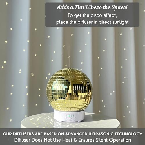 Disco Ball Diffuser Rotating - 300 ML Mirror Ball Oil Diffuser, Essential Oils Diffusers for Home