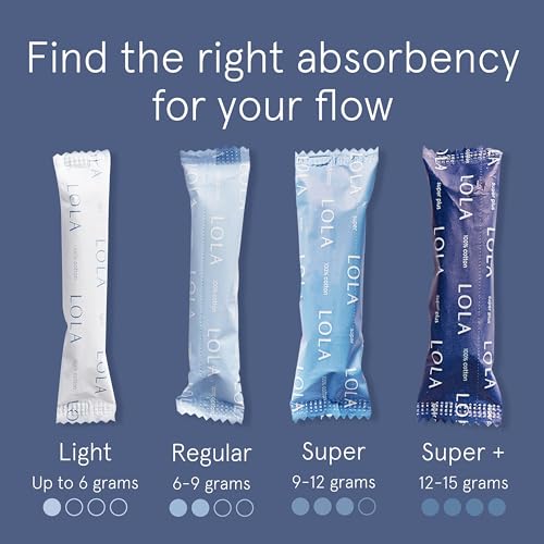 LOLA Organic Cotton Tampons, 8 Count - Tampons Regular, Period Feminine Hygiene Products
