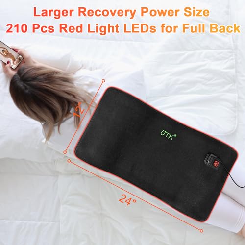 UTK Red Light Therapy for Body, Large Infrared Light Therapy Pad for Deeper Tissue, 24" x 12" Size