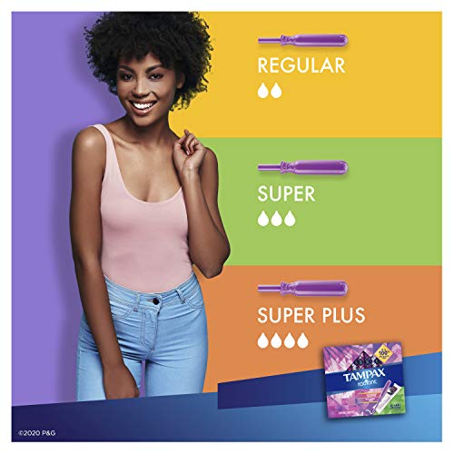 Tampax Radiant Tampons, Super Absorbency, With Leakguard Braid, Unscented, 28 Count