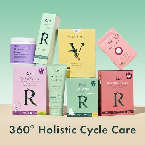 Rael Pads for Women, Organic Cotton Cover - Period Pads with Wings, Feminine Care, Sanitary Napkins