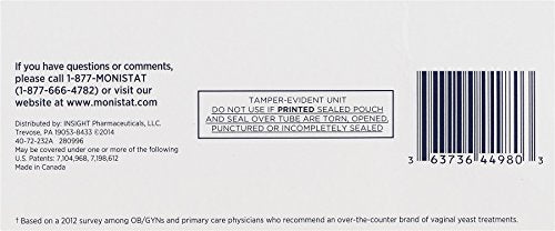 Monistat 3 Day Triple Action Combo Pack, Odorless, White