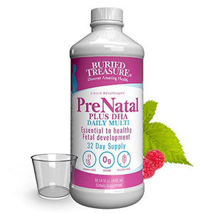 Buried Treasure Prenatal Plus DHA Complete, 16 oz Orange Banana Flavor, High Potency Liquid