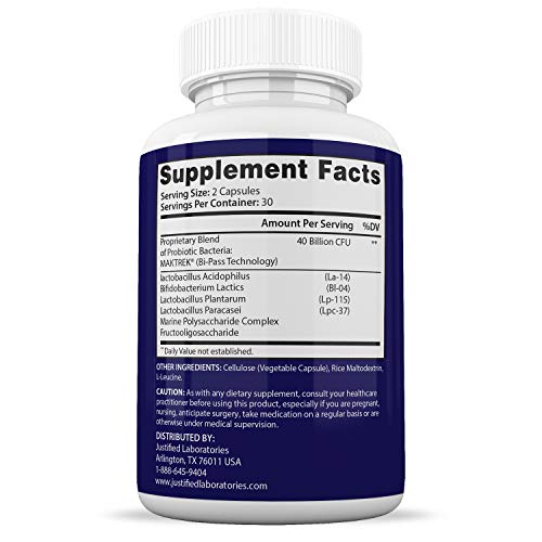 Justified Laboratories (3 Pack) Clear Nails Plus Max Pills 40 Billion CFU Probiotic 60 Caps