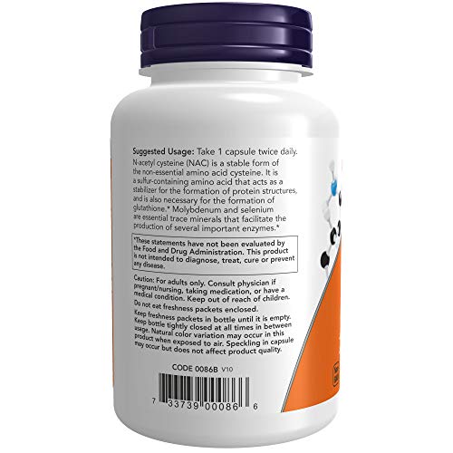 NOW Supplements, NAC (N-Acetyl Cysteine) 600 mg with Selenium & Molybdenum