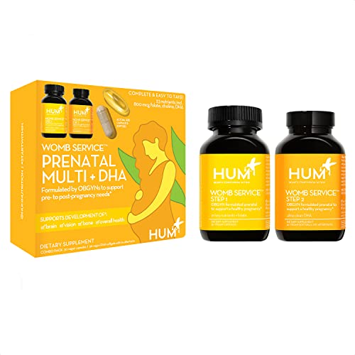 HUM Womb Service Prenatal & Postnatal Vitamins Combo Pack - OBGYN Formulated Vegan Prenatal