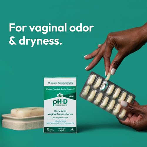 pH-D Feminine Health - Boric Acid Moisturizing Suppository - Woman Owned - for Vaginal Odor