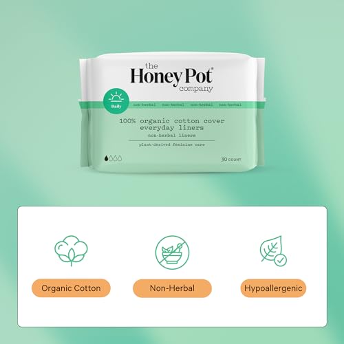 The Honey Pot Company - Non-Herbal Everyday Panty Liners - Organic Pads for Women - Cotton Cover