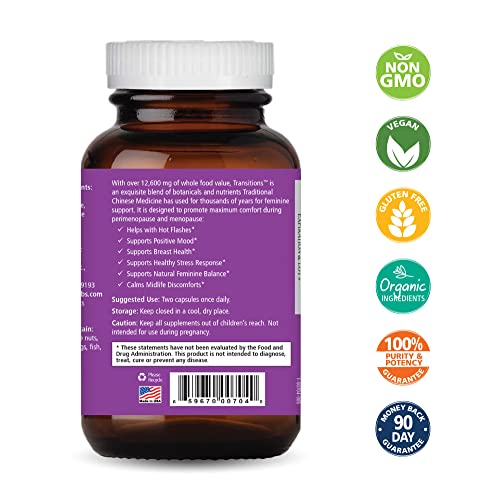 Pure Essence Labs Transitions Vitamins for Women, Natural Menopause Relief Supplement