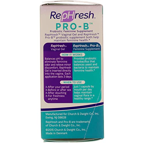 RepHresh Pro-B Vaginal Probiotic Feminine Supplement One Bottle 30 Count