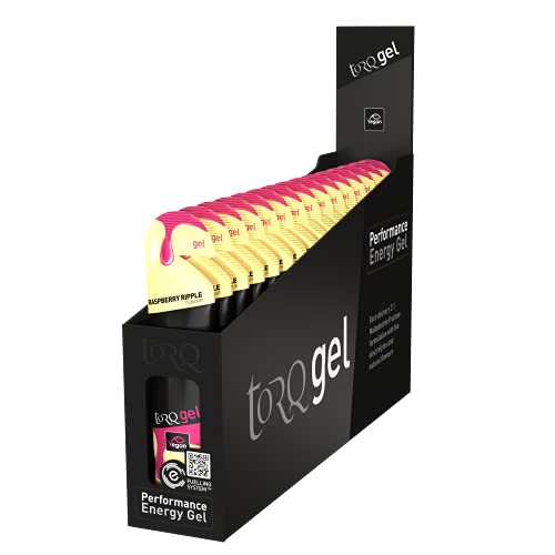 Torq Energy Gel Raspberry Ripple - Sports, Cycling, Running Gels with 30 g Carbohydrates