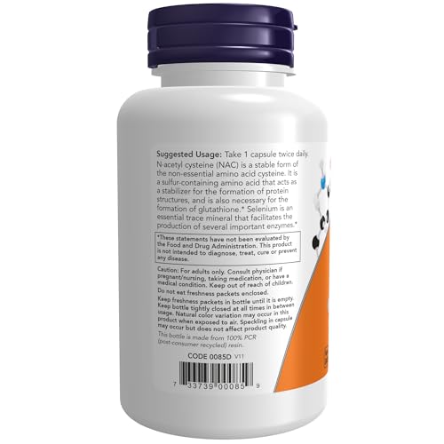 NOW Supplements, NAC (N-Acetyl Cysteine) 600 mg with Selenium & Molybdenum