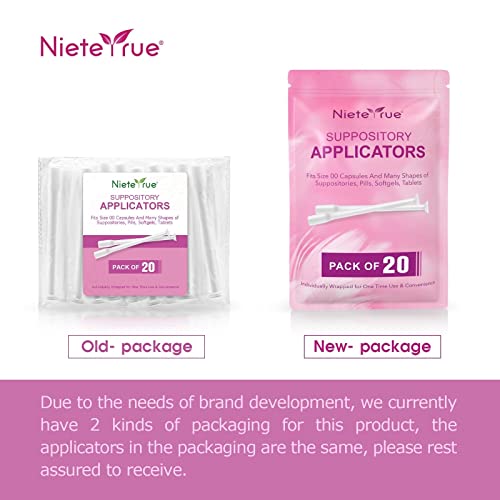 Nieteyrue 20-Packs Suppository Applicators for Women, Disposable, Individually Wrapped