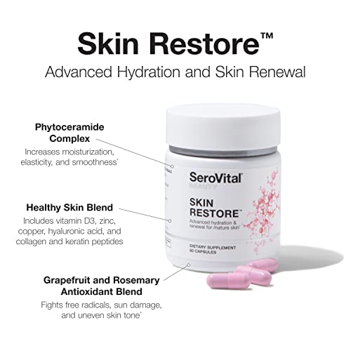 SeroVital Skin Restore, Healthy Skin Supplement with Ceramides and Hyaluronic Acid