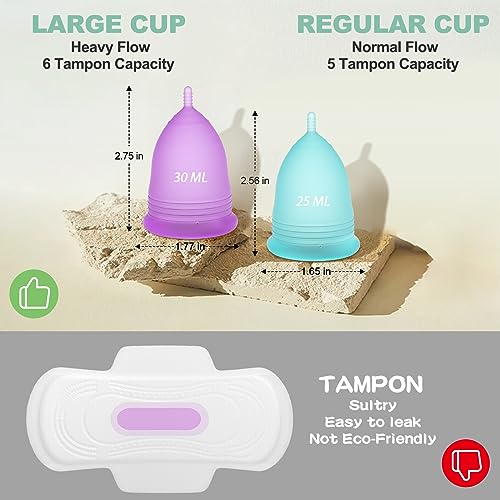 YTYOMUR Menstrual Cup Steamer Sterilizer with 2 Reusable Period Cups, Menstrual Cups Cleaner