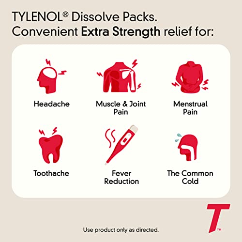 Tylenol Extra Strength Dissolve Packs, 500 mg Acetaminophen Pain Reliever & Fever Reducer