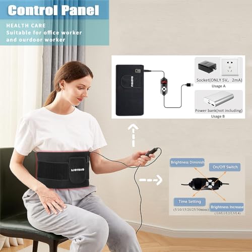 RJOYBAO Red Light Therapy Infrared Light Therapy Belt for Body,Red Light Therapy lamp