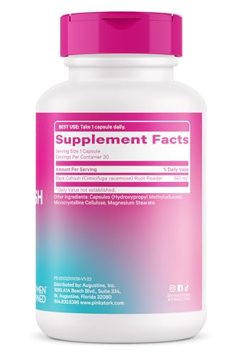 Pink Stork Black Cohosh Supplements for Women - Perimenopause & Menopause Support