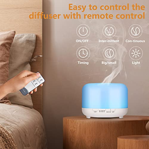 Hianjoo 450ml Essential Oil Diffuser, Electric Aroma Ultrasonic Aromatherapy Fragrant Oil