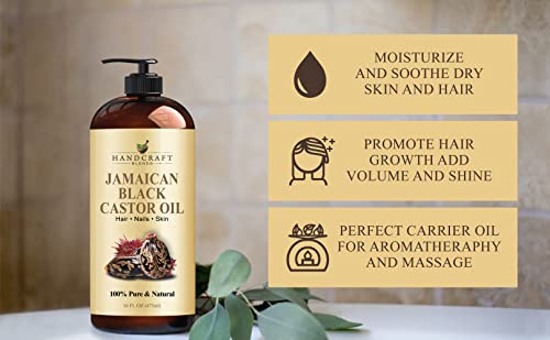 Handcraft Blends Jamaican Black Castor Oil for Hair Growth, Eyelashes and Eyebrows