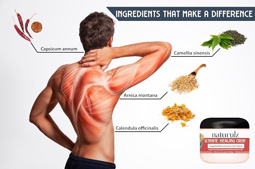 Naturulz Ultimate Healing Cream 4 Ounce Fast-Acting Topical for Backs, Knees, Shoulders, Muscles