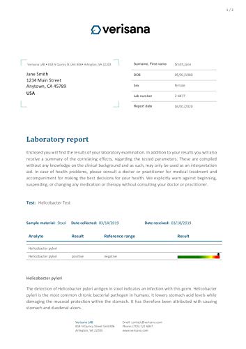 Candida & Helicobacter Test – Lab Testing Kit for Diagnosing Candida and H Pylori in Your Gut – Home Stool Test
