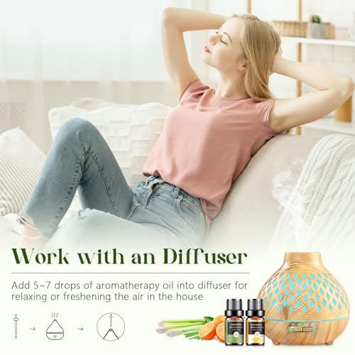 Essential Oils Set - 12 Pcs Aromatherapy Essential Oil Kit for Diffuser, Humidifier, Aromatherapy, Massage