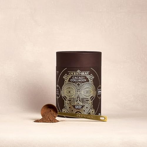 Ancient + Brave - Cacao + Collagen Powder 250g - Peruvian Raw Cacao Hot Chocolate with Grass-Fed Hydrolysed Bovine Collagen