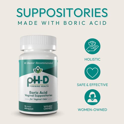 pH-D Feminine Health - Boric Acid Starter Bundle - pH-D Boric Acid Vaginal Suppositories 12 Count