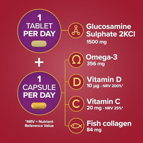 Seven Seas JointCare Max, With High-Strength Glucosamine plus Omega-3, Collagen